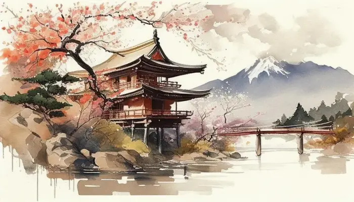 寺院の静かな反映